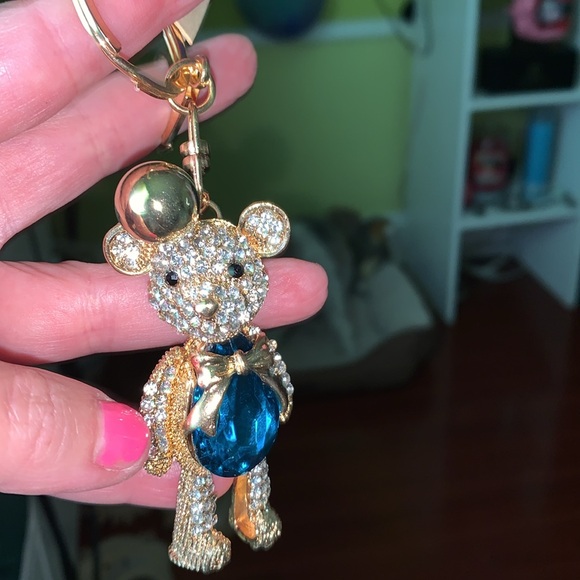 Rhinestone bear purse/bag charm keychain nwt - Picture 1 of 8